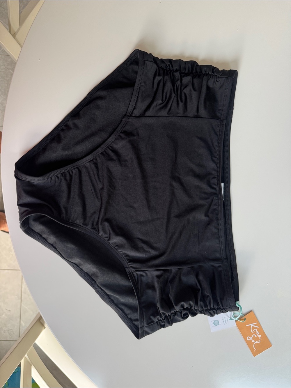 Kona Sol Black High-Waist Swim Bottoms